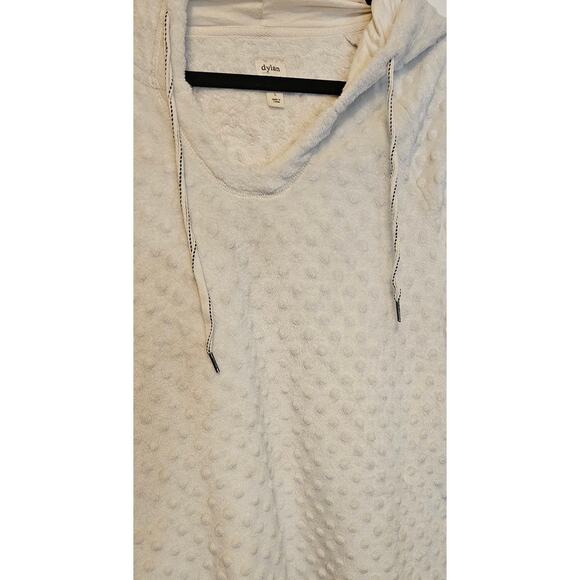 Dylan Los Angeles Faux Fur Hoodie – Size L – Cream Dots Pullover Cozycore - Picture 5 of 5